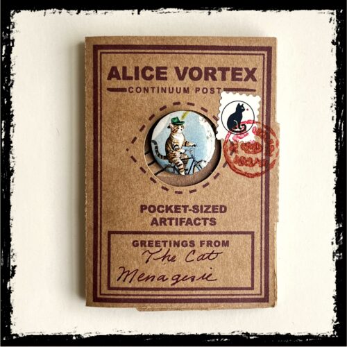 Alice Vortex Artifact Wallet from the Cat Menagerie — sealed souvenir wallet, front