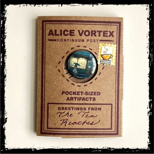 Alice Vortex Artifact Wallet from the Tea Reaches — sealed souvenir wallet, front