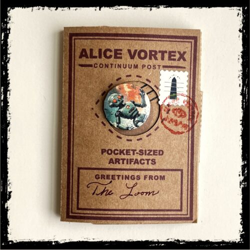 Alice Vortex Artifact Wallet from The Loom — sealed souvenir wallet, front