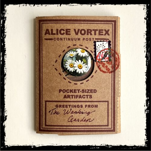 Alice Vortex Artifact Wallet from the Wandering Garden — sealed souvenir wallet, front